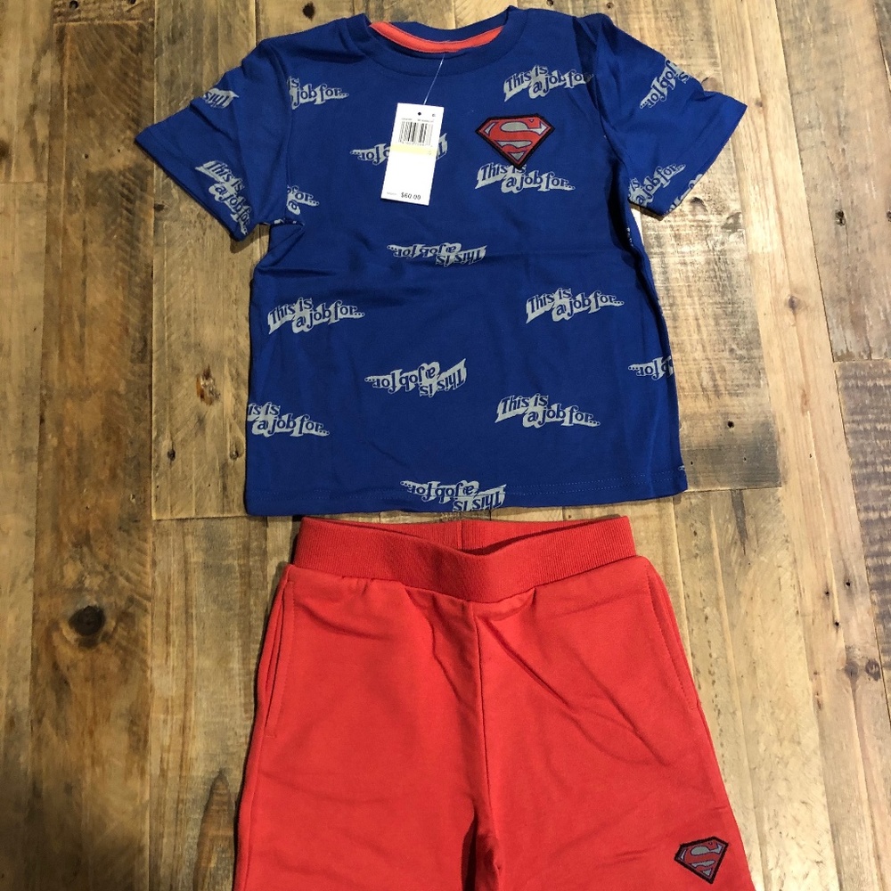 Authentic DC Comics Boys' Superman Two Piece Set(4